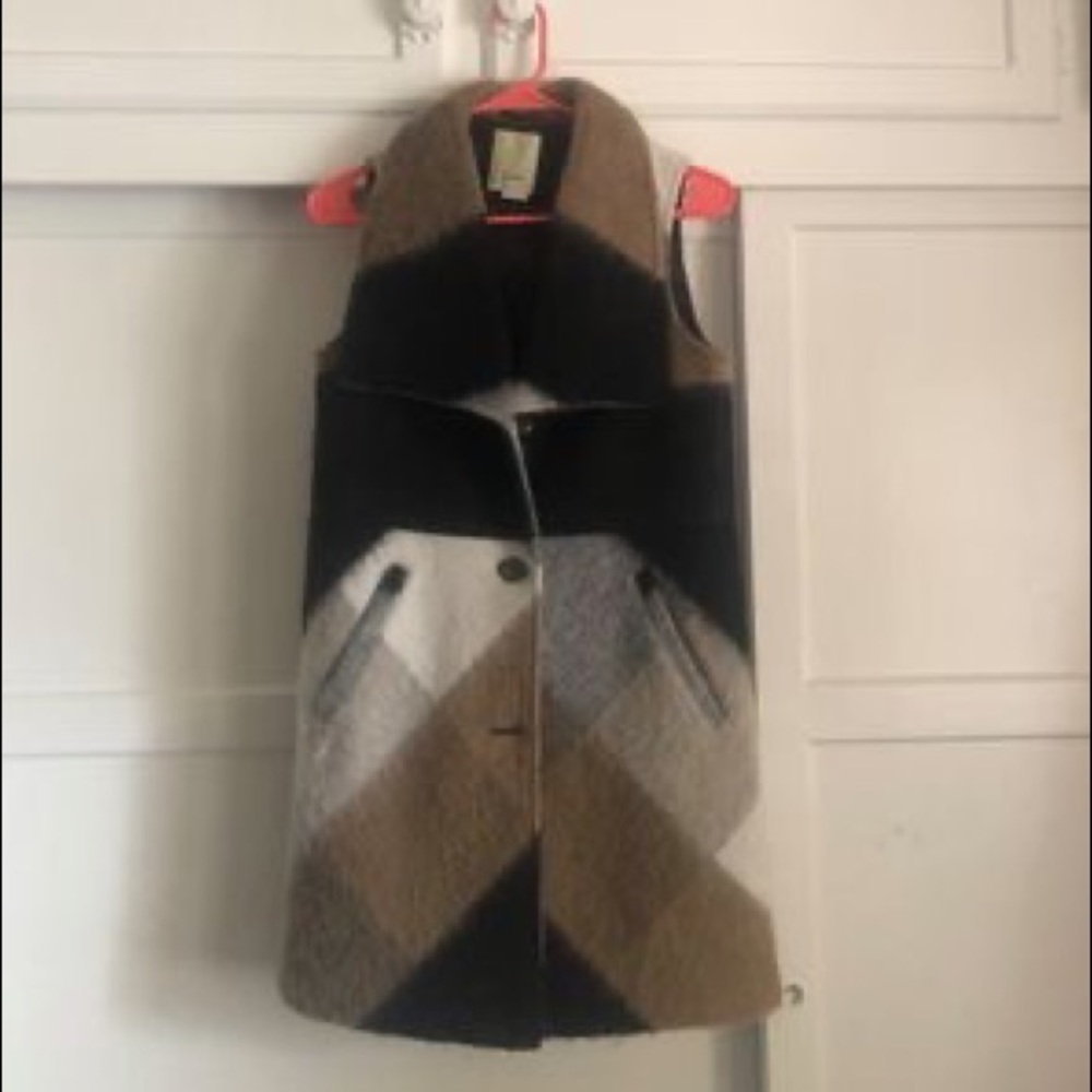 Anthropologie Long Multi-Colored Vest